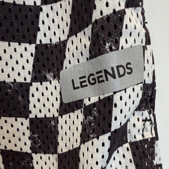 Legends Black and White Checkered Athletic Shorts - Picture 2 of 3